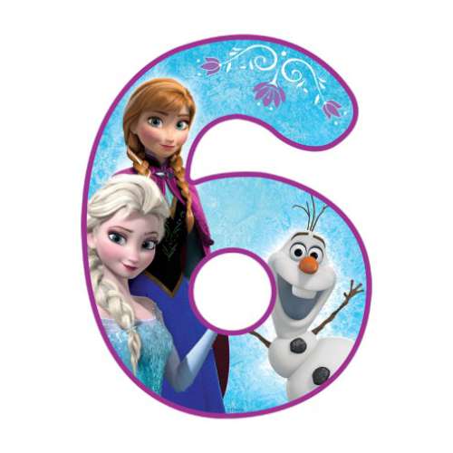Frozen Number 6 Edible Icing Image - Click Image to Close